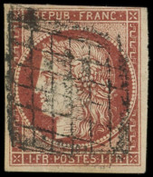 EMISSION DE 1849 - 6B    1f. Carmin-brun, Oblitéré GRILLE, TB. C - 1849-1850 Cérès