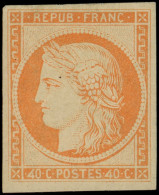 * EMISSION DE 1849 - R5h  40c. Orange, REIMPRESSION Avec 4 RETOUCHES, RR Et TTB, Certif. Calves - 1849-1850 Cérès