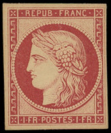 ** EMISSION DE 1849 - R6f   1f. Carmin Foncé, REIMPRESSION, Frais Et TB - 1849-1850 Cérès