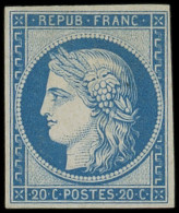 * EMISSION DE 1849 - R8f  20c. Bleu, REIMPRESSION, TB - 1849-1850 Ceres