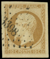 PRESIDENCE - 9    10c. Bistre-jaune, Très Belles Marges, Obl. PC 3398 De TOURS, Superbe. C Et Br - 1852 Luigi-Napoleone
