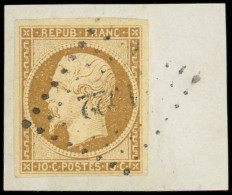 PRESIDENCE - 9    10c. Bistre-jaune, Obl. PC 1(0)22 S. Fragt, Frappe Légère, TTB - 1852 Louis-Napoleon