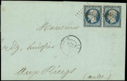 Let PRESIDENCE - 10a  25c. Bleu Foncé, PAIRE Obl. PC 3432 S. LAC, Càd T15 (TR)OYES 10/10/53, TB - 1849-1876: Période Classique