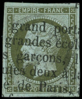 EMPIRE NON DENTELE - 11    1c. Olive, Obl. TYPO Et Càd (léger), TB. C - 1853-1860 Napoléon III