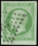 EMPIRE NON DENTELE - 12    5c. Vert, Petit Bdf, Obl. PC, TTB/Superbe - 1853-1860 Napoléon III.