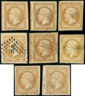 EMPIRE NON DENTELE - 13A (6) Et 13B (2), 10c. T I Et II, 8 Ex. Choisis, TTB/Superbes - 1853-1860 Napoleon III
