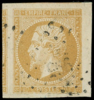 EMPIRE NON DENTELE - 13Aa 10c. Jaune-citron, T I, Marges énormes (2 Voisins), Petit Bdf, Obl. PC 995, Superbe - 1853-1860 Napoléon III.