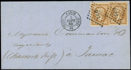Let EMPIRE NON DENTELE - 13Ac 10c. Bistre-brun, T I (2), Très Jolie Nuance, Obl. Los. DS2 S. LAC, Càd (DS2) PARIS (DS2)  - 1849-1876: Klassik