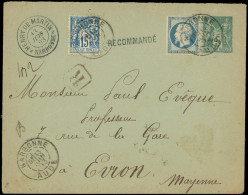 Let EMPIRE NON DENTELE - 14A  20c. Bleu, T I Et N°101 15c. Bleu S. Env. Entier TSC 5c. Sage Henry De Martin, Obl. Càd Na - 1849-1876: Période Classique