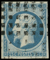 EMPIRE NON DENTELE - 15   25c. Bleu, Obl. GROS POINTS, TB. C - 1853-1860 Napoléon III