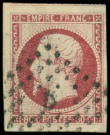 EMPIRE NON DENTELE - 17A  80c. Carmin, Obl. Los. D, 3 Marges énormes, TTB - 1853-1860 Napoléon III