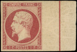 * EMPIRE NON DENTELE - L18c  1f. Carmin, Bdf Avec  FILET D'ENCADREMENT, Timbre RR, Très Frais, TTB. C - 1853-1860 Napoleon III