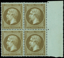 ** EMPIRE DENTELE - 19b   1c. MORDORE, BLOC De 4 Bdf, Fraîcheur Postale, TTB - 1862 Napoléon III.