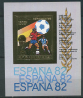 Tchad ** - Bloc 88 B Or (ref. Michel) - Coupe Du Monde De Foot En Espagne - Ciad (1960-...)