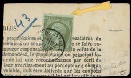 EMPIRE DENTELE - 19d   1c. Olive, GRAND C à FRANC Obl. Càd T16 ( )CQUEVILLE 22/1/70 S. Fragt, TB - 1862 Napoléon III