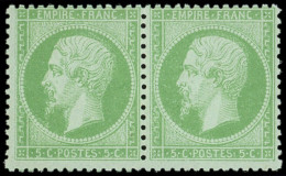 ** EMPIRE DENTELE - 20    5c. Vert, PAIRE, TB - 1862 Napoléon III.