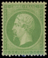 ** EMPIRE DENTELE - 20a   5c. Vert Foncé, TB - 1862 Napoléon III