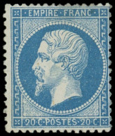 * EMPIRE DENTELE - 22   20c. Bleu, TB - 1862 Napoleon III