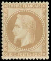 * EMPIRE LAURE - 28B  10c. Bistre, T II, Inf. Trace De Ch., TB - 1863-1870 Napoléon III Lauré