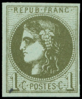 ** EMISSION DE BORDEAUX - 39Cb  1c. Olive TRES Foncé, R III, TB - 1870 Emission De Bordeaux