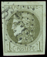 EMISSION DE BORDEAUX - 39C   1c. Olive, R III, Grandes Marges, Obl. GC 3329 De SAUVETERRE D'AVEYRON, TTB - 1870 Ausgabe Bordeaux