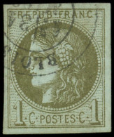 EMISSION DE BORDEAUX - 39Cc  1c. Olive-bronze, R III, Obl. Càd BLOIS, TB. C - 1870 Emisión De Bordeaux