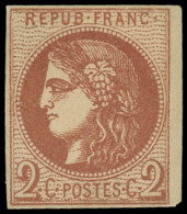 ** EMISSION DE BORDEAUX - 40B   2c. Brun-rouge, R II, TB - 1870 Bordeaux Printing