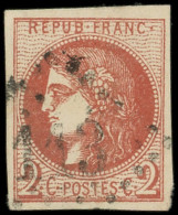 EMISSION DE BORDEAUX - 40Ba  2c. Rouge-BRIQUE, R II, Obl. GC 113, Nuance Certifiée Jacquart, TTB. C - 1870 Bordeaux Printing