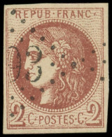 EMISSION DE BORDEAUX - 40Bb  2c. MARRON, R II, Obl. GC, TTB. J Et Br - 1870 Emission De Bordeaux