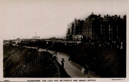 KENT - FOLKESTONE - THE LEES AND METROPOLE AND GRAND HOTELS RP   Kt1273 - Folkestone