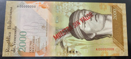 VENEZUELA. 20000 BOLIVARES 18 AGOSTO 2016. SOBRECARGA "MUESTRA SIN VALOR" - Venezuela