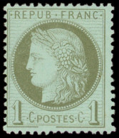 * CERES DENTELE - 50b   1c. Vert-olive, Cadre Inférieur Brisé, TB - 1871-1875 Cérès