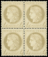 * CERES DENTELE - 52a   4c. Gris-jaunâtre, BLOC De 4, Bien Centré Et TB - 1871-1875 Cérès