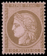 * CERES DENTELE - 58   10c. Brun Sur Rose Foncé, Frais, TB. J - 1871-1875 Ceres