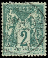 TYPE SAGE - 62    2c. Vert, Obl. Càd, TB. J - 1876-1878 Sage (Tipo I)