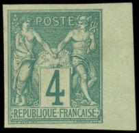 * TYPE SAGE - 63a   4c. Vert, NON DENTELE, Bdf, Ch. Très Légère, TB. C - 1876-1878 Sage (Type I)