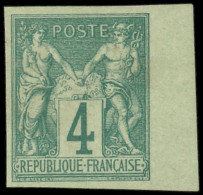 * TYPE SAGE - 63a   4c. Vert, NON DENTELE, Bdf, Ch. Très Légère, TB. C - 1876-1878 Sage (Typ I)