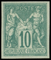 ** TYPE SAGE - 65a  10c. Vert, NON DENTELE, TB. C - 1876-1878 Sage (Type I)