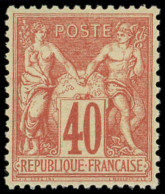 ** TYPE SAGE - 70   40c. Rouge-orange, Très Bon Centrage, TTB, Certif. JF Brun - 1876-1878 Sage (Typ I)