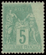 * TYPE SAGE - 75    5c. Vert, Impression Partielle, TB. C - 1876-1898 Sage (Tipo II)