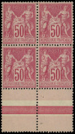 ** TYPE SAGE - 104  50c. Rose Nuance Vive, BLOC De 4 Bdf, Très Bon Centrage, TTB - 1898-1900 Sage (Type III)