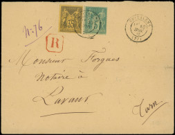 Let TYPE SAGE SUR LETTRES - N°75 Et 93 Obl. Càd GUITALENS 10/11/82 S. Env. Rec., TB - 1877-1920: Semi Modern Period