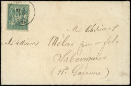 Let TYPE SAGE SUR LETTRES - N°76 10c. Vert Obl. Càd 7/1/77 Dans Le GERS S. Env., TB - 1877-1920: Periodo Semi Moderno