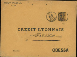 Let TYPE SAGE SUR LETTRES - N°99 Obl. LYON/DEPART 10/2/93 S. Env., Arr. ODESSA, TB - 1877-1920: Période Semi Moderne