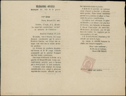 Let JOURNAUX -  7 : 2c. Violet Obl. TYPO S. Télégrammes Officiels Annonçant Les Faits De La Guerre N°32, RR Et TTB - Journaux