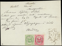 Let TELEGRAPHE - Télégraphe 5 Et 6 : 25c. Carmin Et 50c. Vert Obl. CLERMONT L'HERAULT 9/70 S. Document, TB - Telegraph And Telephone