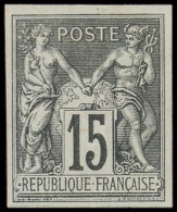 (*) ESSAIS -  77 : 15c. Gris, Non Dentelé, Papier Carton, TB - Autres & Non Classés