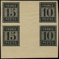 (*) ESSAIS -  1876 :  De L'Imprimerie Nationale Pour Entiers, 15c. Et 10c. Noir, BLOC De 4 Interp., TB - Other & Unclassified