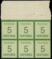 ** ALSACE-LORRAINE - 4    5c. Vert-jaune, BLOC De 6 Bdf, Fraîcheur Postale, TTB. J, Cote Maury - Andere & Zonder Classificatie