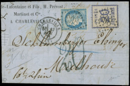 Let ALSACE-LORRAINE - Affranchissements Mixtes Avec France N°6 20c. Bleu MIXTE Avec France N°60A Obl. GC 898 S. LAC Clau - Storia Postale